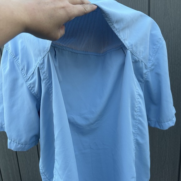 Dri Duck Mens Blue Short Sleeve Fishing Shirt Vented Ripstop Round Valley Rock - Picture 8 of 12